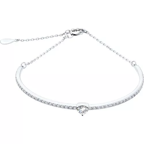 Браслет из серебра с фианитами