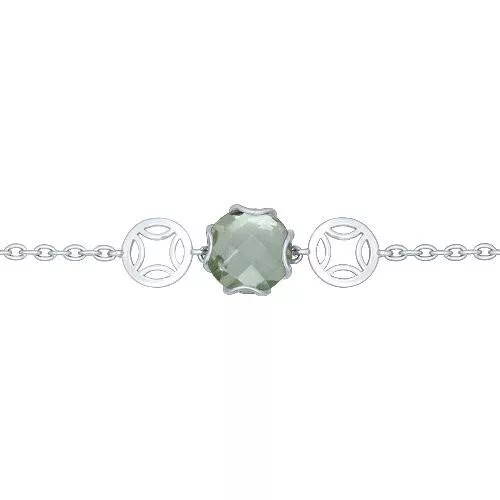 Браслет из серебра с зелёным аметистом