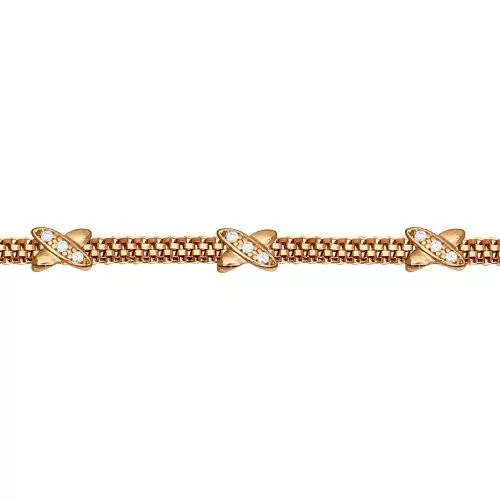 Серебряный браслет с позолотой и фианитами