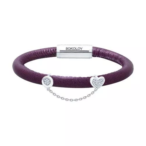 Браслет из серебра с фианитами