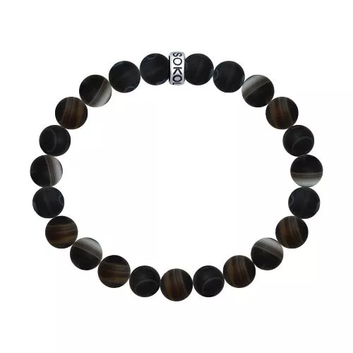 Браслет с чёрными агатами