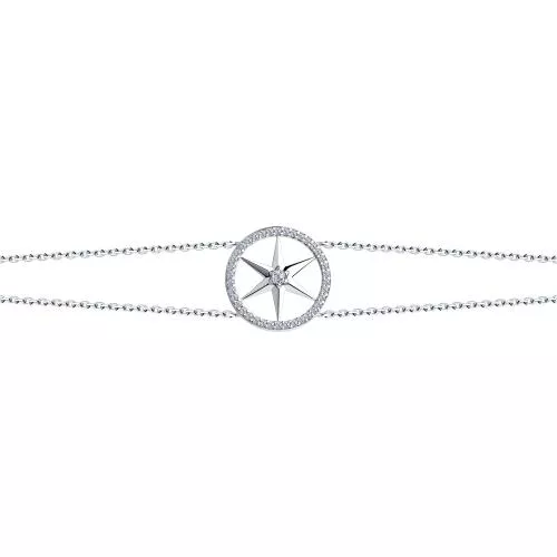 Браслет из серебра с фианитами