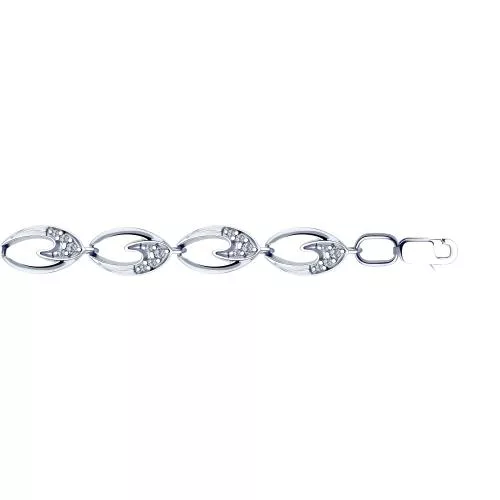 Браслет из серебра с фианитами