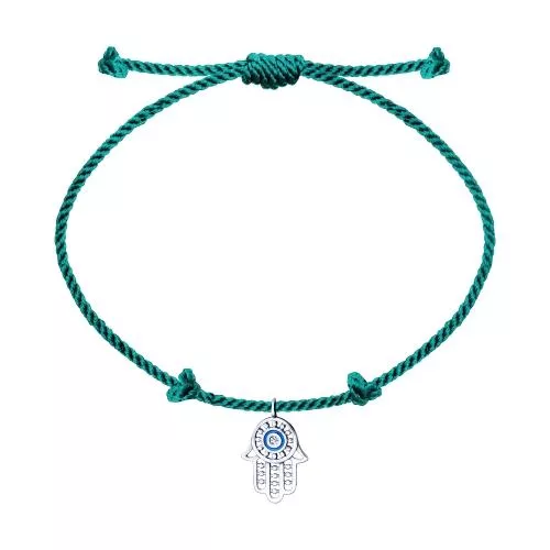 Браслет «Хамса» с серебром, эмалью и фианитом