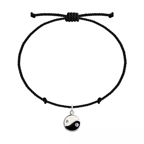 Браслет из серебра с эмалью и фианитами