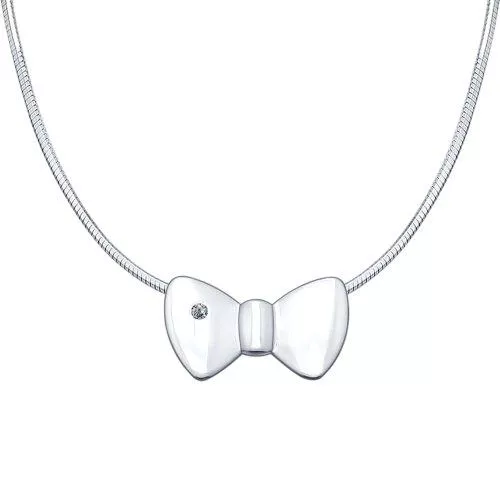 Серебряное колье с бантиком