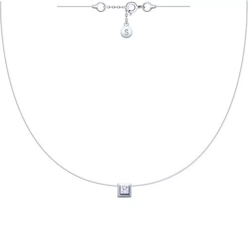 Колье из серебра с фианитом