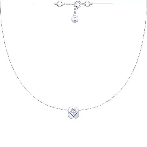 Колье из серебра с фианитом