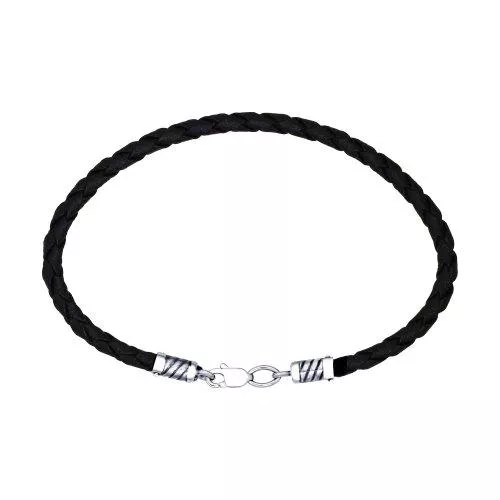 Кожаный шнурок с замком из серебра