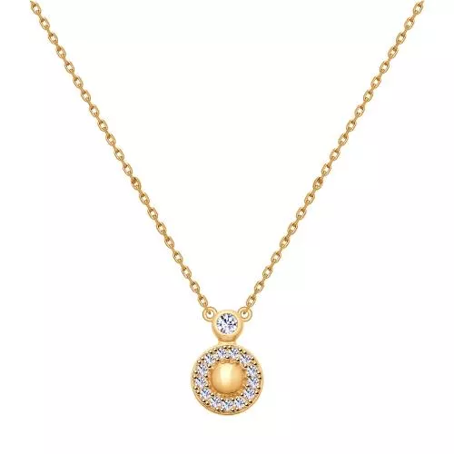 Колье из золочёного серебра с фианитами