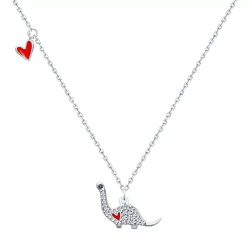 Колье из серебра с красной эмалью «Дракончик»