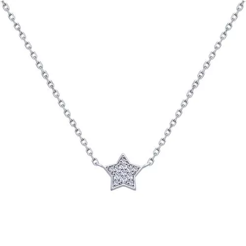 Серебряное колье «Звёздочка» с фианитами