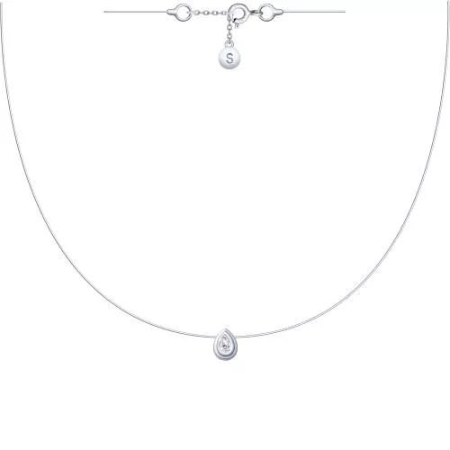 Колье из серебра с фианитом