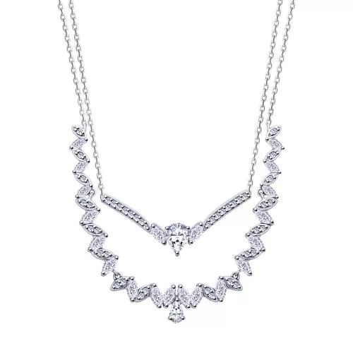 Колье из серебра с фианитами