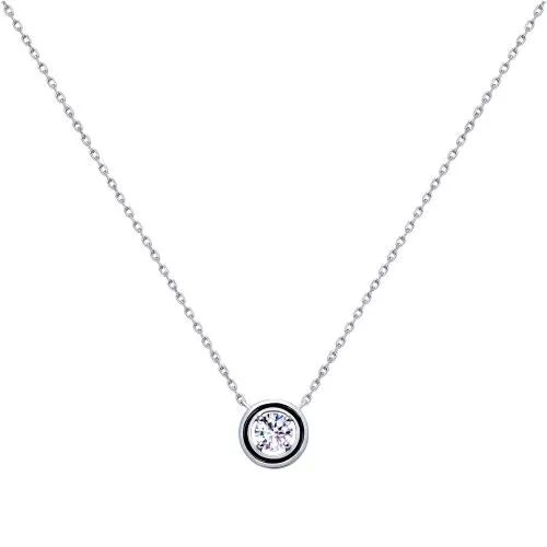 Колье из серебра с эмалью и фианитом