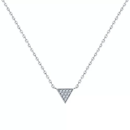 Колье из серебра с фианитами «Геометрия»