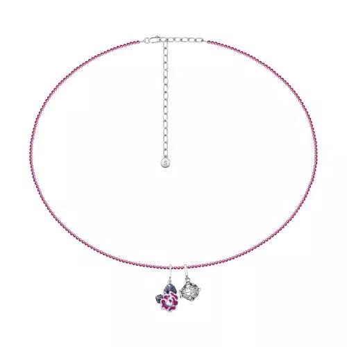 Колье из серебра с эмалью с полудрагоценными вставками