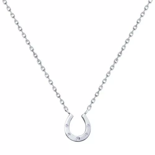 Колье из серебра с фианитами «Подкова»
