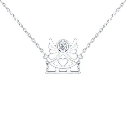 Колье «Ангел» из серебра с фианитом