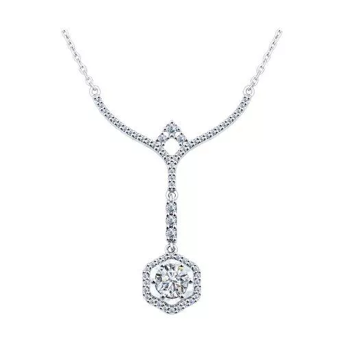 Колье из серебра с фианитами