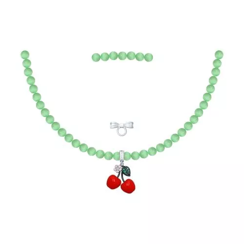 Колье из серебра с эмалью и фианитами