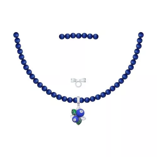 Колье из серебра с эмалью и фианитами