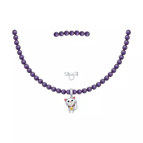 Колье из серебра с эмалью