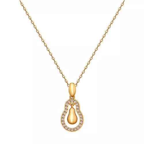 Колье из золочёного серебра с фианитами