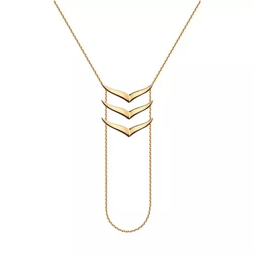 Колье из золочёного серебра с фианитами