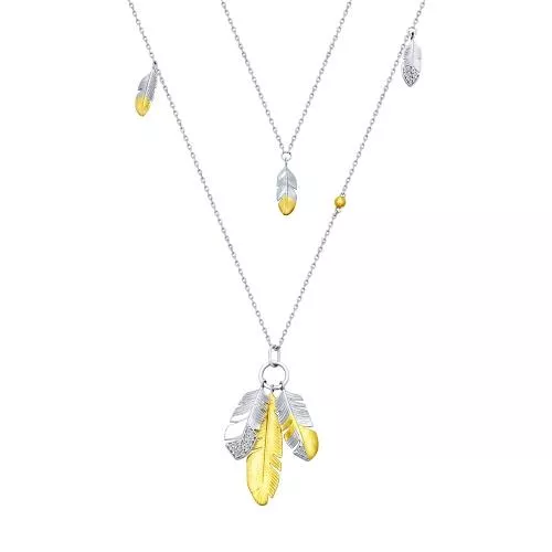 Колье из золочёного серебра с фианитами