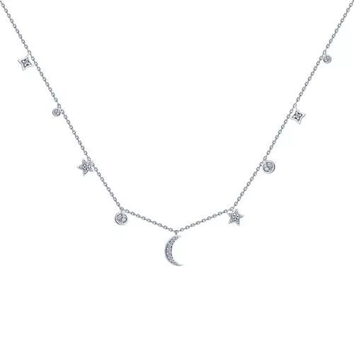 Колье из серебра с фианитами