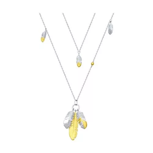 Колье из золочёного серебра с фианитами