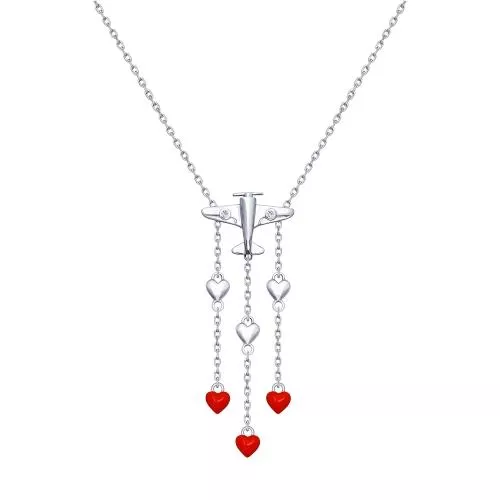 Колье из серебра с эмалью и фианитами