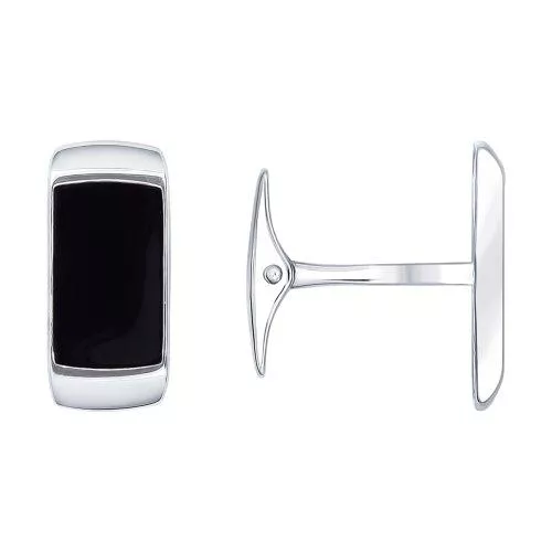 Запонки из серебра с эмалью