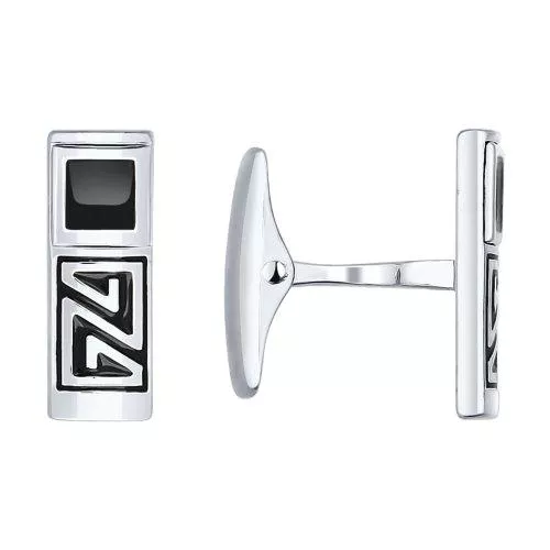 Запонки из серебра с эмалью