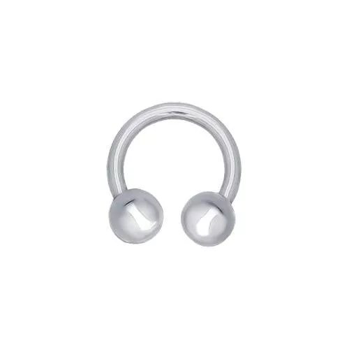 Серебряный пирсинг в бровь