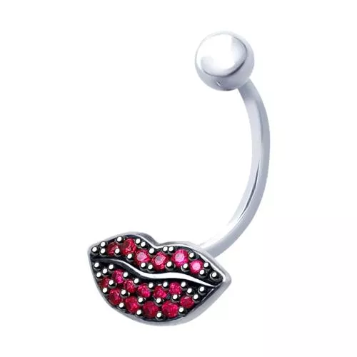 Пирсинг из серебра с фианитами