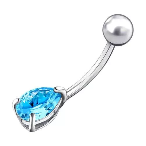 Присинг серебряный в пупок