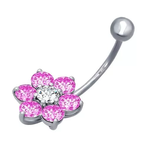 Пирсинг в виде цветка для пупка