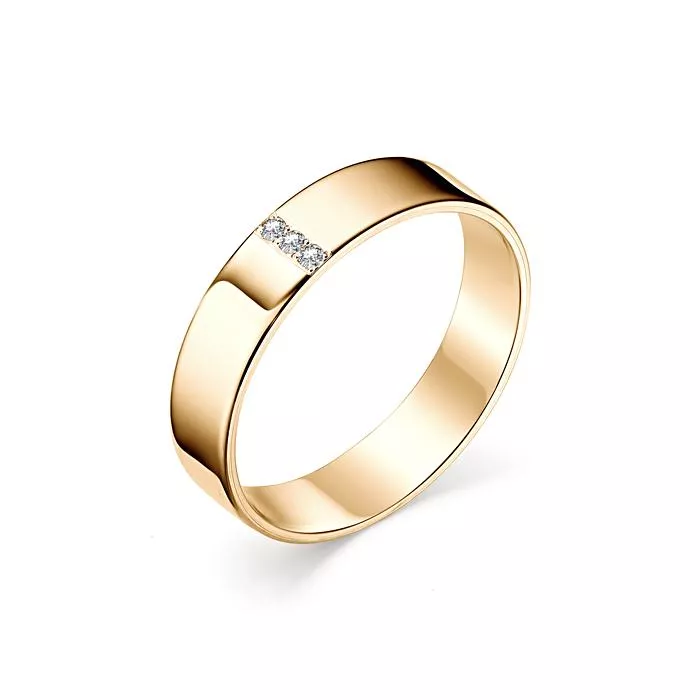 Обручальное кольцо с 3 бриллиантами