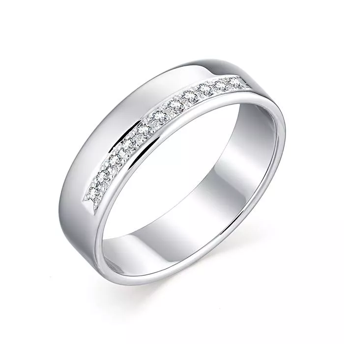 Обручальное кольцо из белого золота с бриллиантами