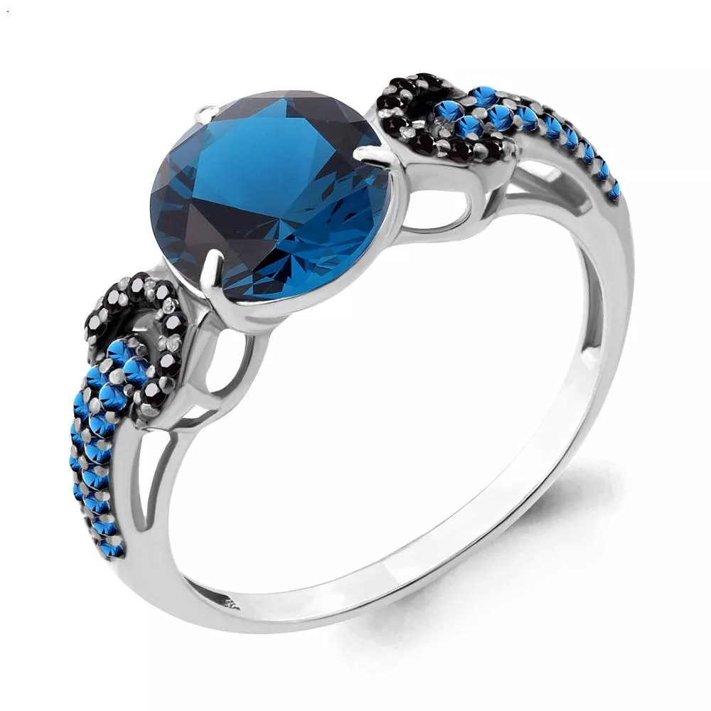 Кольцо, серебро, артикул LV6903193ЧБ