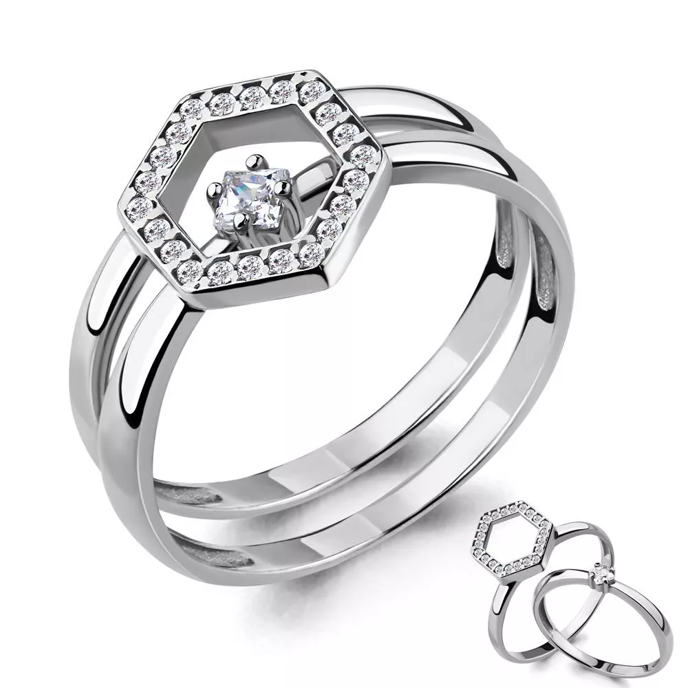 Кольцо, артикул LV68322А, серебро