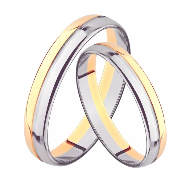 Парные двухсплавные обручальные кольца 3 мм