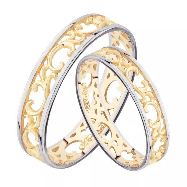 Парные обручальные кольца с узорами