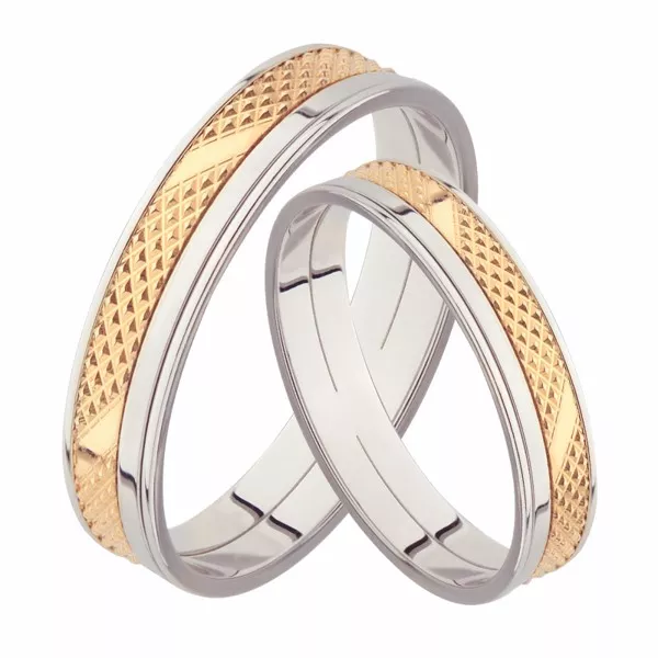 Парные двухсплавные обручальные кольца