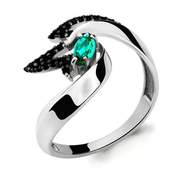 Кольцо, серебро, артикул LV64881ГЧ