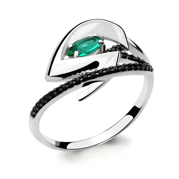 Кольцо, серебро, артикул LV64878ГЧ