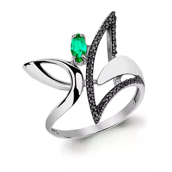 Кольцо из серебра, артикул LV64868ГЧ