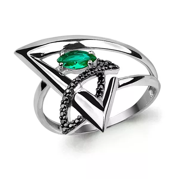 Кольцо, серебро, артикул LV64867ГЧ